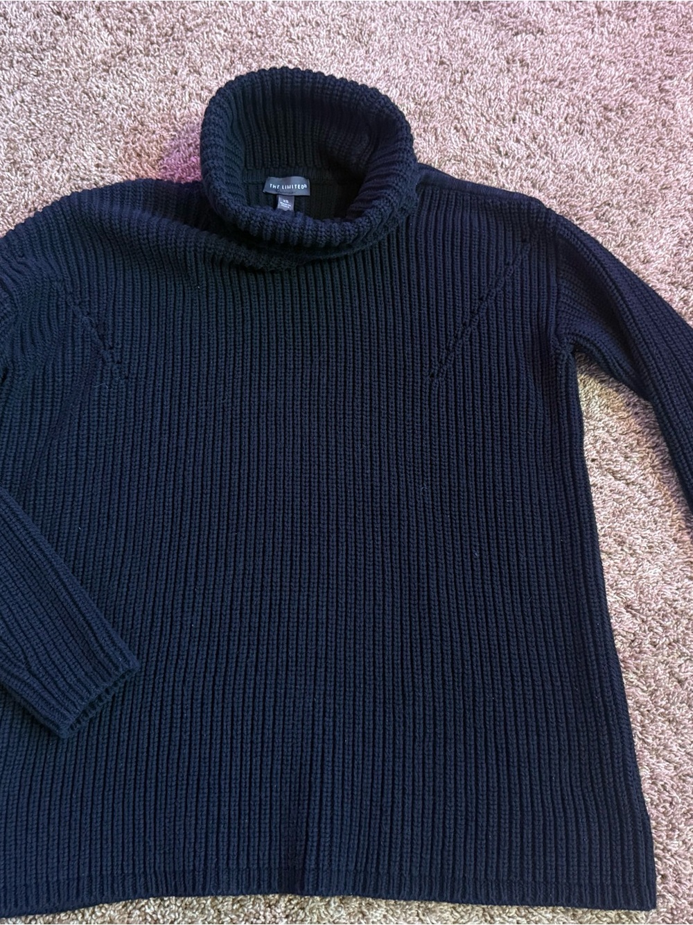 The Limited Black Ribbed Turtleneck Sweater